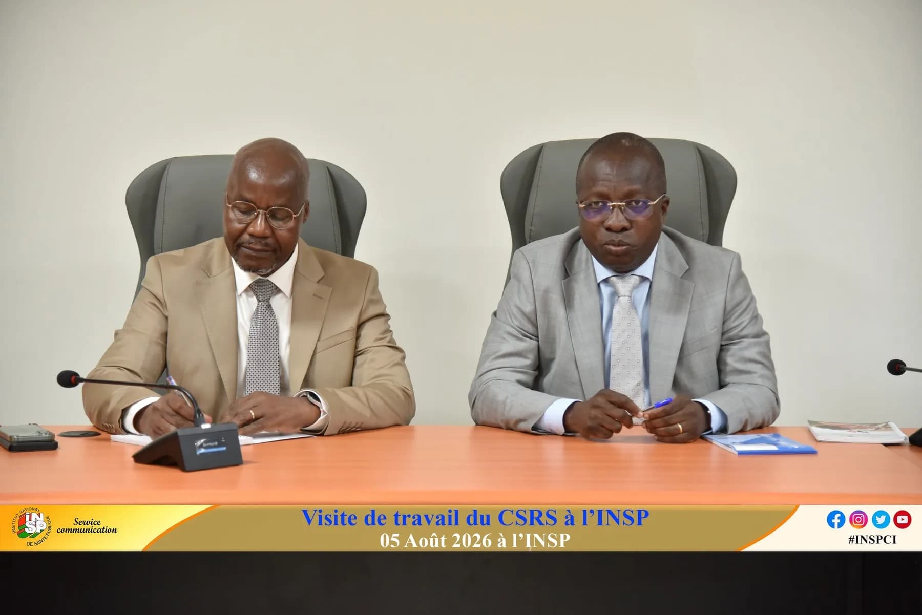 Visite du DG du CSRS à l'Institut National de Santé Publique à Adjamé